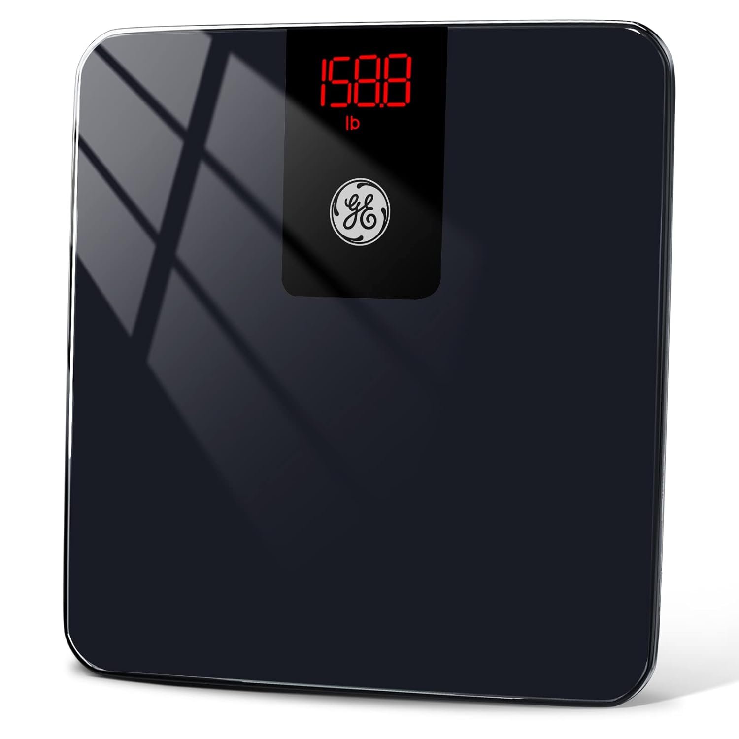 GE Bathroom Scale for Body Weight, Digital Smart Accurate 400 lb Weighing | Basic Bath Weight Watcher Scales, Bluetooth Electronic Home Weighing Machine for Weight and BMI Tracking, 11″, Black