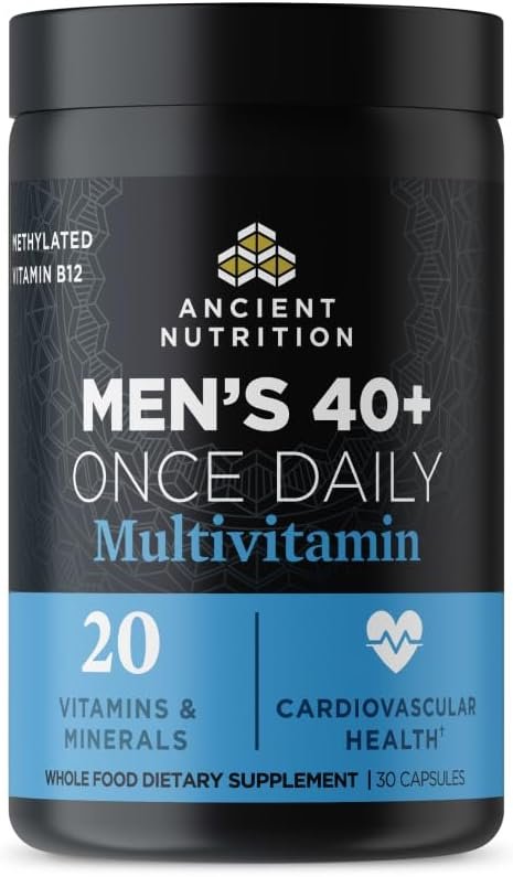 Ancient Nutrition Methylated Multivitamin for Men 40+, Once Daily