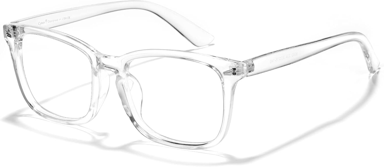 Cyxus Blue Light Glasses Men Women Reduce Eye Strain UV400 Protection 8082 | Eye Protection,Classic Sqaure Frame,Ideal for Computer Screen Office Work Daily Wear