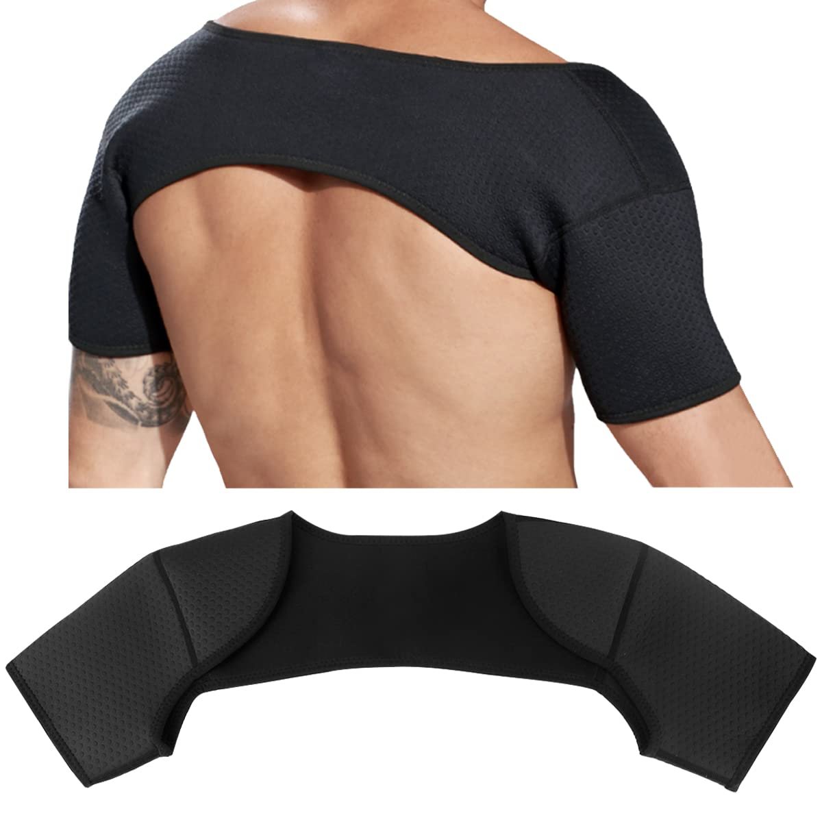 FERCAISH Double Shoulder Brace, Breathable Sports Protective Gear for Chronic Tendinitis Pain Relief, Shoulder Strap Brace for Sleeping Outdoor Lifting Sports(XL)
