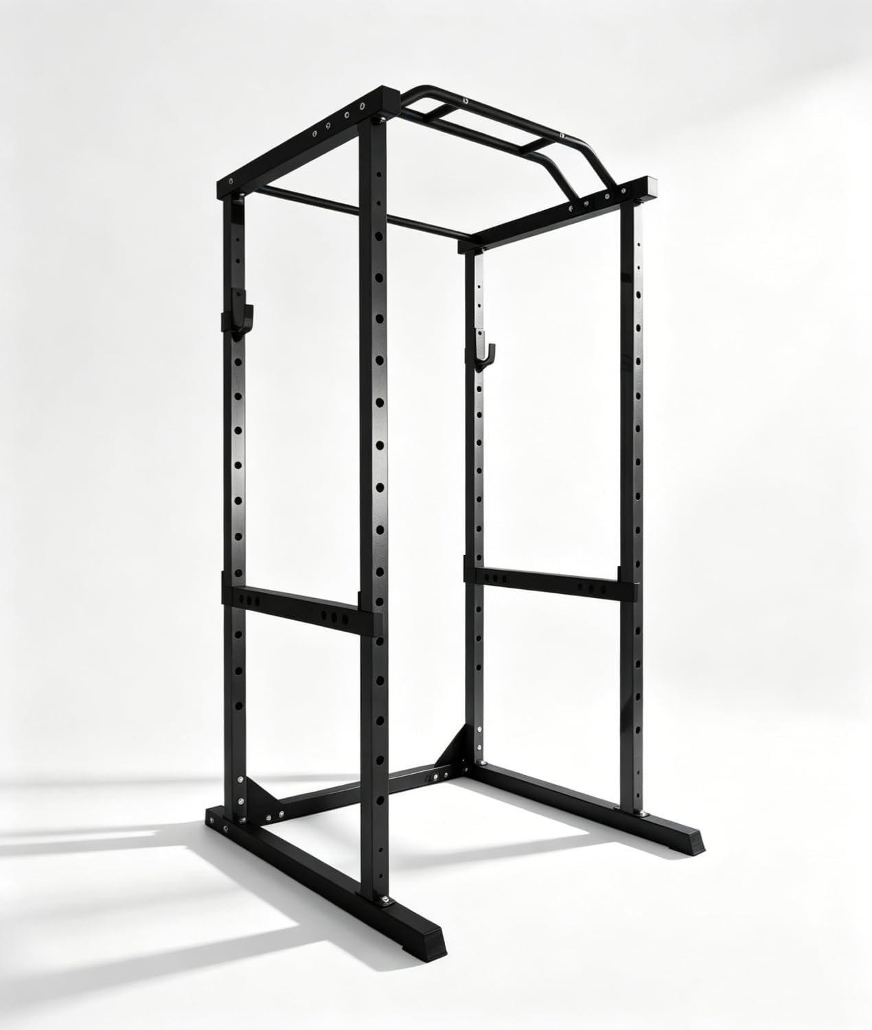 Power Cage Calisthenics Equipment with Pullup Bar, 14-Level Adjustable Height, Squat Rack for Bench Press & Deadlift, Home Gym Equipment for Men & Women