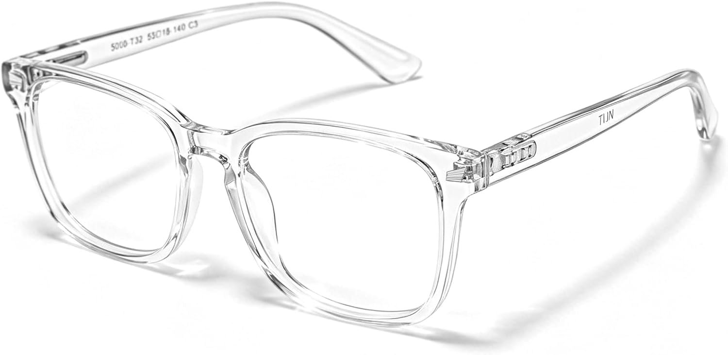 TIJN Blue Light Blocking Glasses for Women Men Square Frame Nerd Eyeglasses Anti Blue Ray Computer Screen Glasses