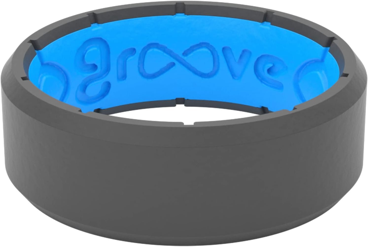 Groove Life Edge Silicone Ring for Men, Breathable Rubber Wedding Band | Breathable Men’s Silicone Wedding Ring, Hypoallergenic Medical-Grade Silicone, Comfortable for Work, Travel, Gym, & Everyday