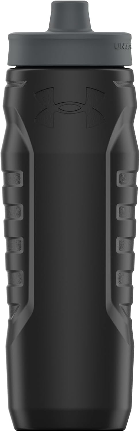 Under Armour Squeeze Water Bottles, 32 oz Water Bottles, Sideline Sports Water Bottle with Quick-Shot Lid, Quick & Easy Hydration, Gym Water Bottles, Squeeze Bottle, 1 32oz Bottle