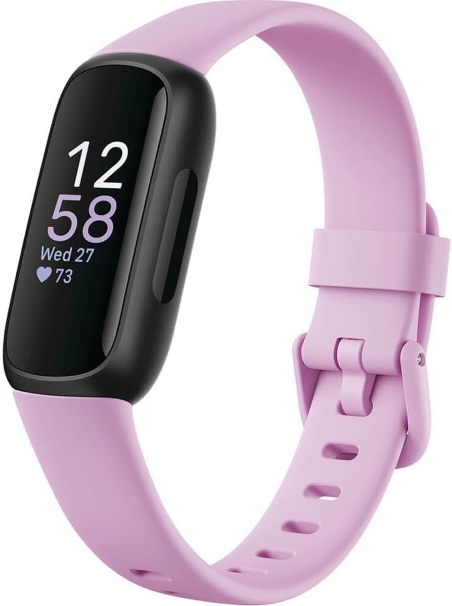 Google Fitbit Inspire 3 – Lilac Bliss/Black – Small and Large Bands | Stress management, sleep tracking, 24/7 heart rate, 3-month Google Health Premium membership included, small and large bands