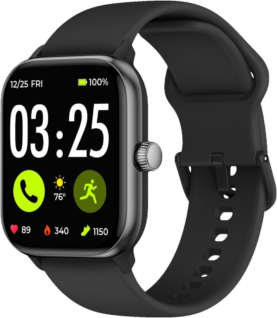 Spade & Co Health Smartwatch 4 – Smartwatch for Men & Women, Heart Rate, Sleep & SpO2 Monitor, Pedometer, Fitness Tracker, Answer/Make Calls IP68 Waterproof iOS & Android Compatible