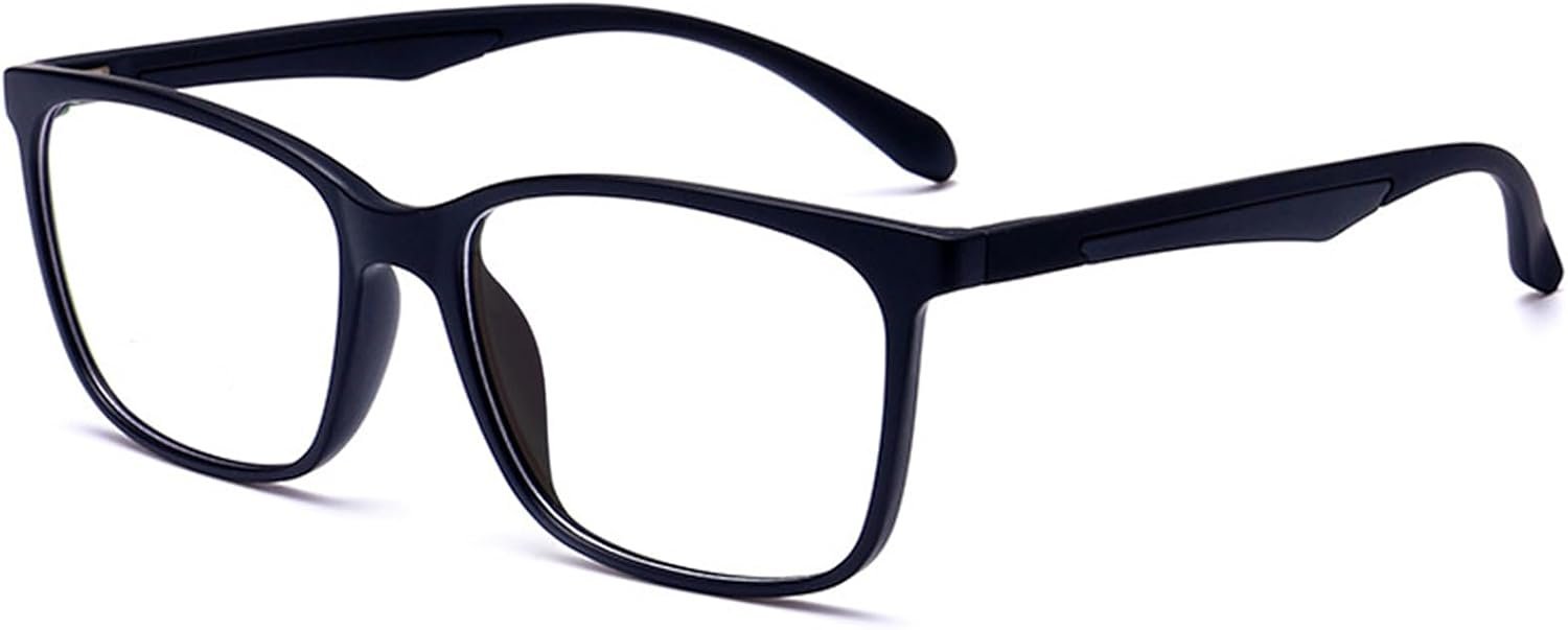 Blue Light Blocking Glasses, Anti Eyestrain Lens Lightweight Frame Eyeglasses, Black, Men/Women