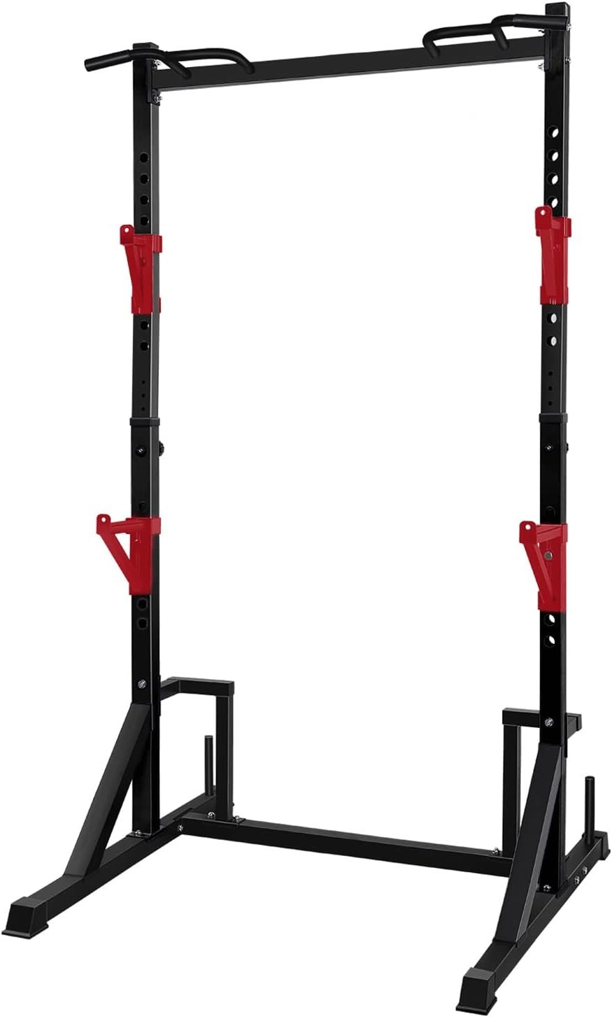 CANPA Multifunction Power Rack with Pull up Bar, Heavy Capacity and Adjustable Squat Stand Rack for Home Gym Equipment, Power Rack Cage