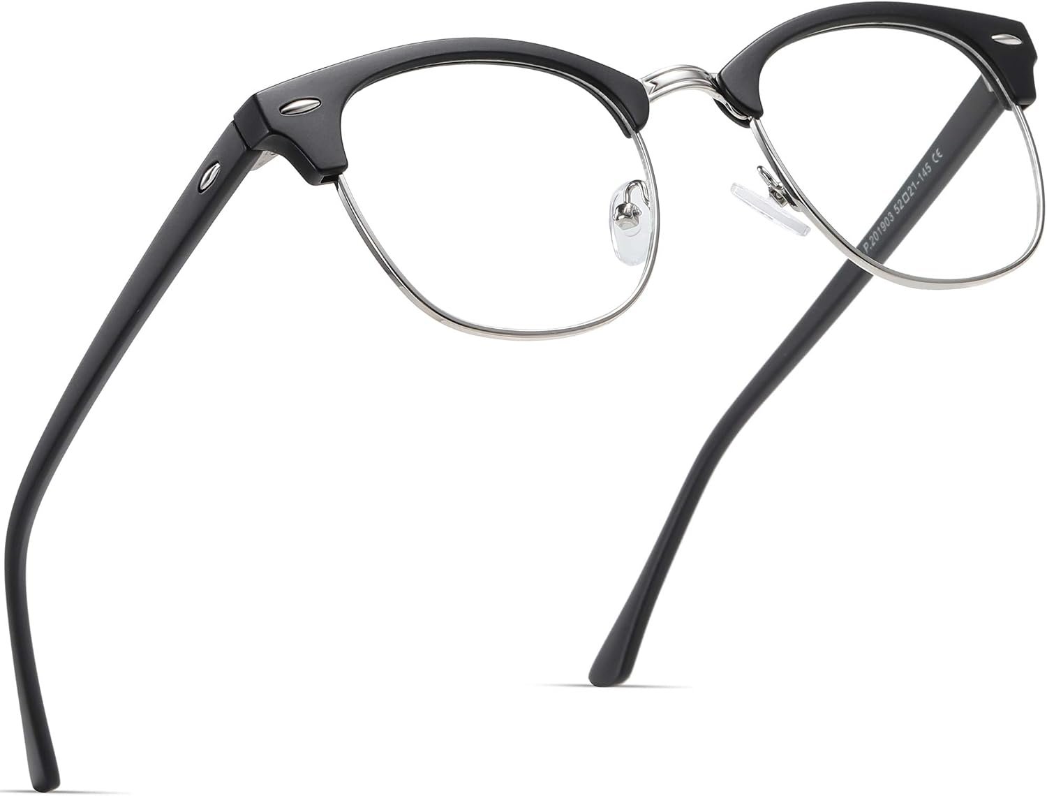 Blue Light Blocking Glasses Anti Eyestrain Computer Gaming Glasses | Vintage Half Frame UV Clear Lens for Women Men