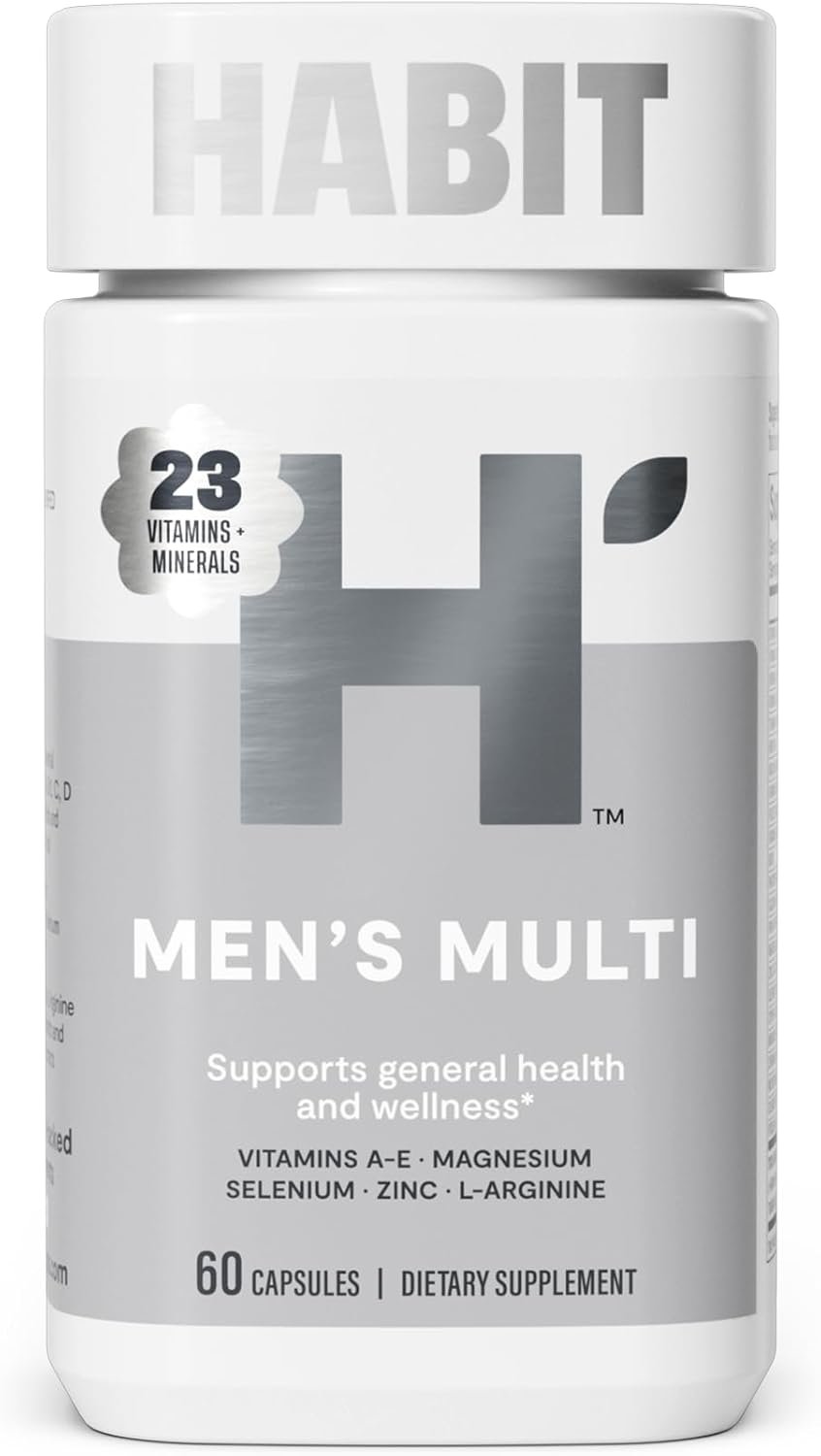 Habit Men’s Multivitamin, Supports Health & Wellness, Vitamins A-E, Magnesium, Zinc, L-Arginine, 60 Capsules