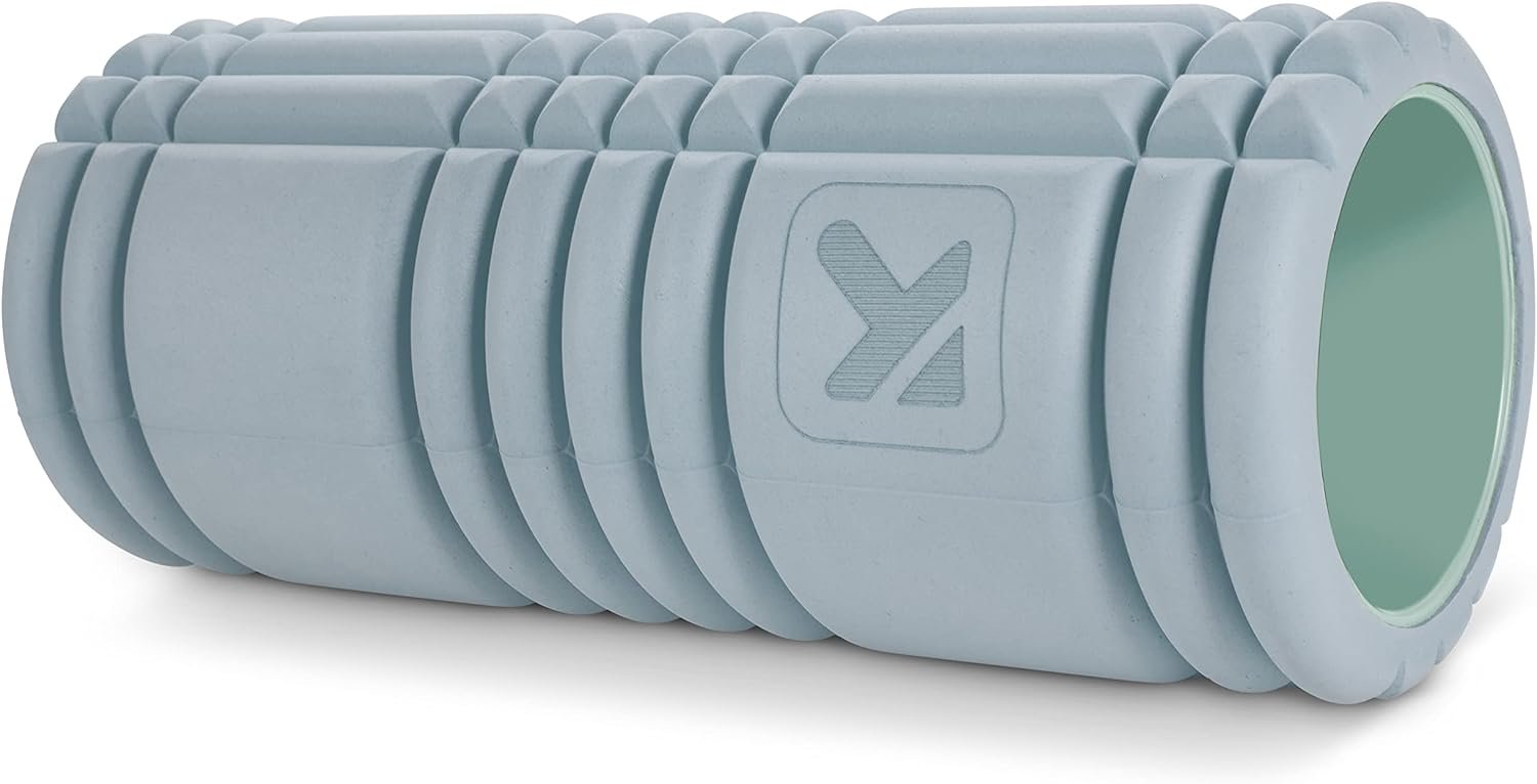 TRIGGERPOINT Performance Therapy Grid Patented Multi-Density Foam Massage Roller (80% Recycled) Exercise, Deep Tissue Muscle Recovery – Muscle Pain&Tightness, Improves Circulation (13″), Blue