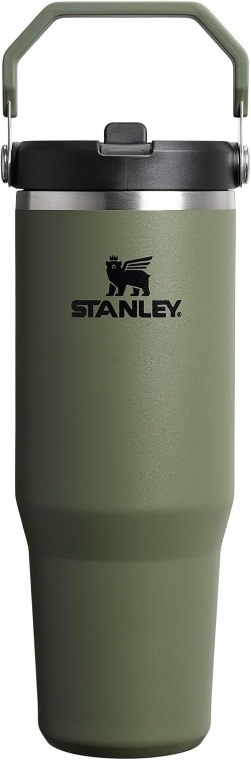 STANLEY IceFlow 2.0 Flip Straw Tumbler, 30 oz, Dried Pine | Easy Carry Handle | Twist On Lid and Flip Up Straw | Leak Resistant Water Bottle | Insulated Stainless Steel | BPA-Free