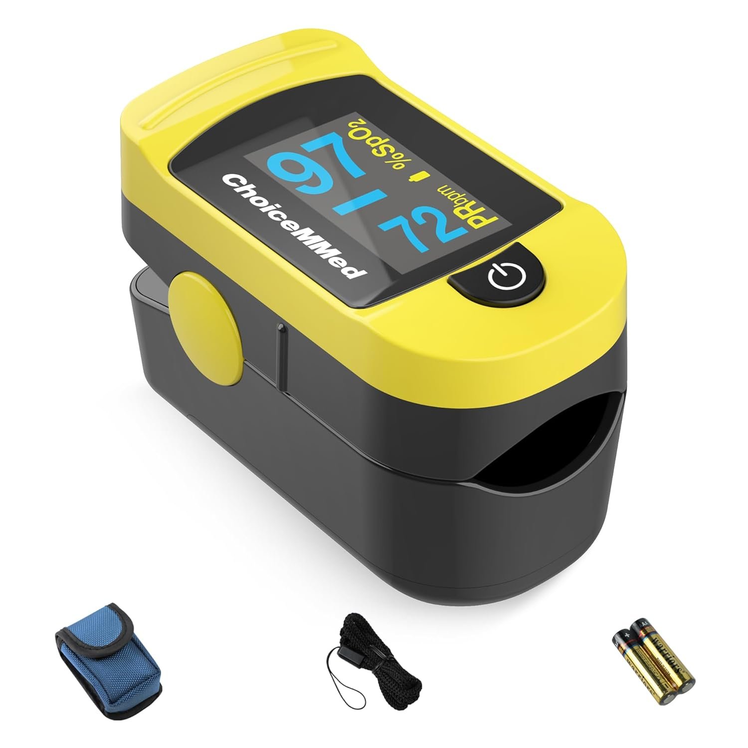 ChoiceMMed C20 Pulse Oximeter – Fingertip Pulse Oximeter Blood Oxygen Saturation Monitor – Large OLED Screen SPO2 Monitor with Lanyard and Carrying Case