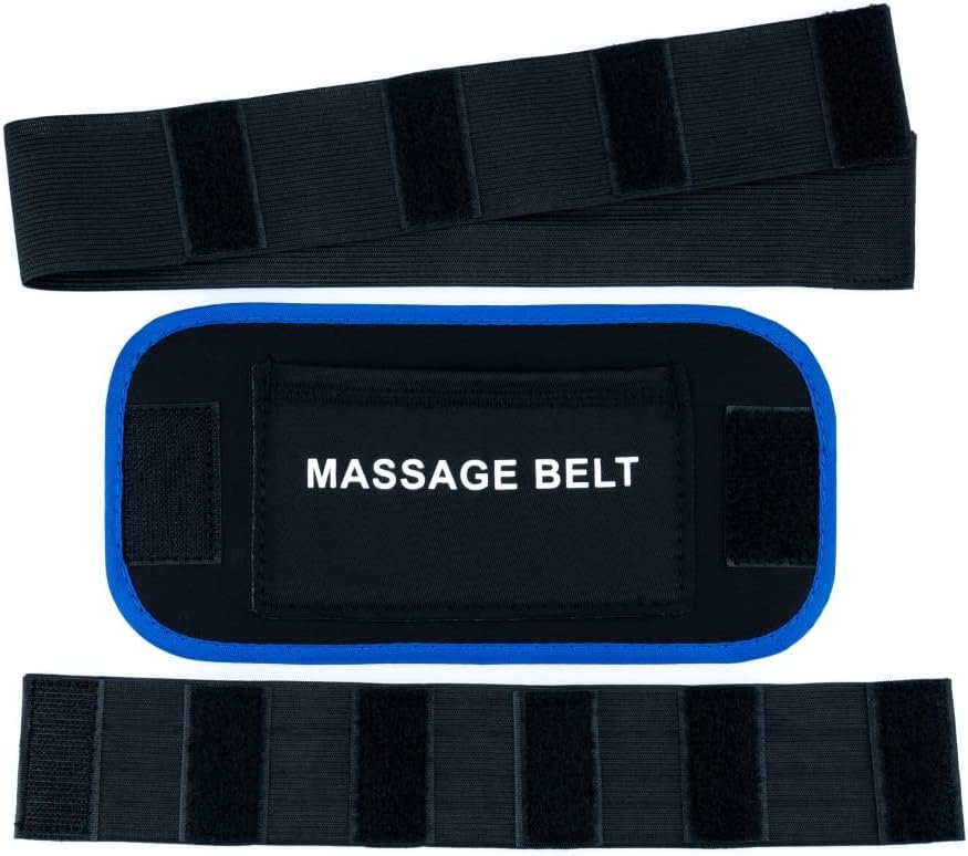 TechCare Massager Snap-On Adjustable Massage Belt for Lower Back Pain Relief – Reusable Silicone Electrode TENS/EMS Accessory Strap – Comfortable Muscle Stimulator Belt (Black)