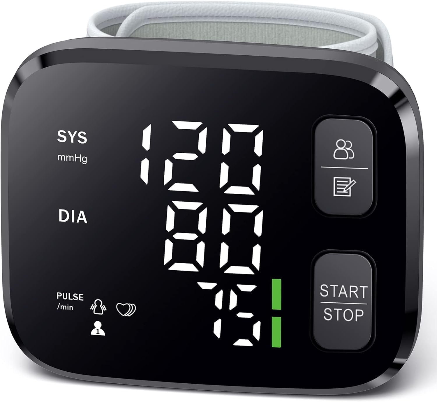 Automatic Wrist Blood Pressure Monitor LED Backlit Display with Large Adjustable Cuff Blood Pressure Monitors for Home Use 2 User 240 Reading Memory with Carrying Case