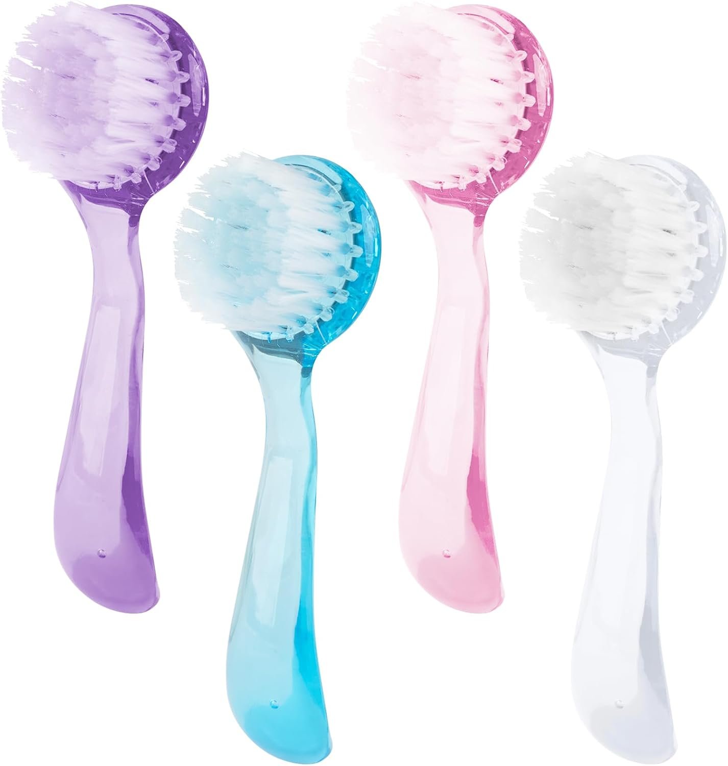 AUEAR, 4 Pack Face Brush for Cleansing and Facial Cleaning with Cap for Women and Girls Wash Makeup Massaging