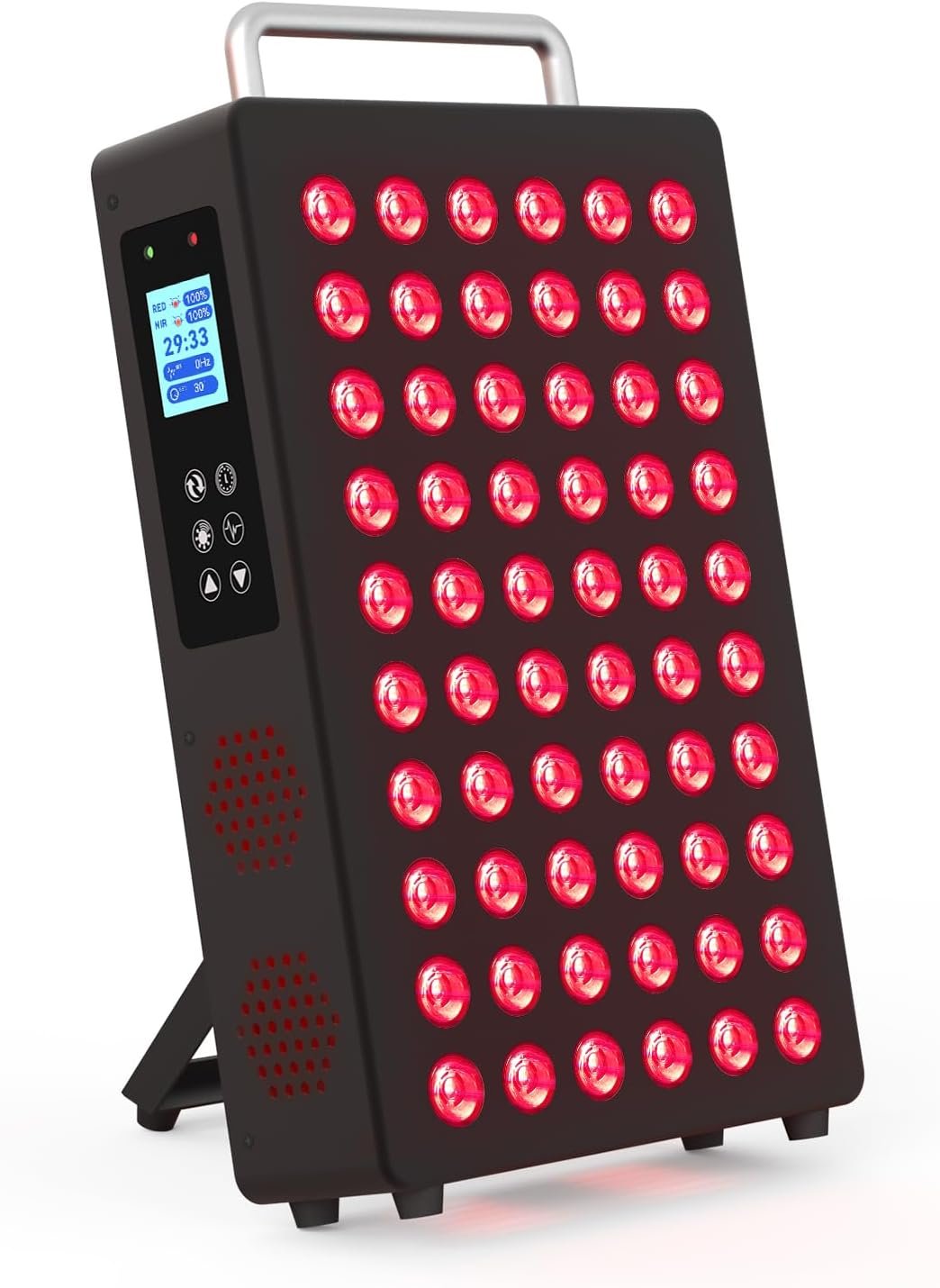 Red Light Therapy Panel, 660nm & 850nm, For face & body, Black | 60 Dual-Chip LEDs, 9 Pulse Modes, LCD Touch Screen, Flicker-Free