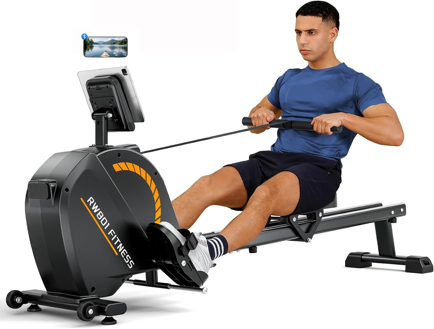 Dripex Rowing Machines for Home, Upgraded Rowing Machine Max 350 LBS, Magnetic Rower with 16 Levels of Workout Resistance, Dual Slide Rail, App Supported, LCD Monitor, Row Machine for Gym Exercise
