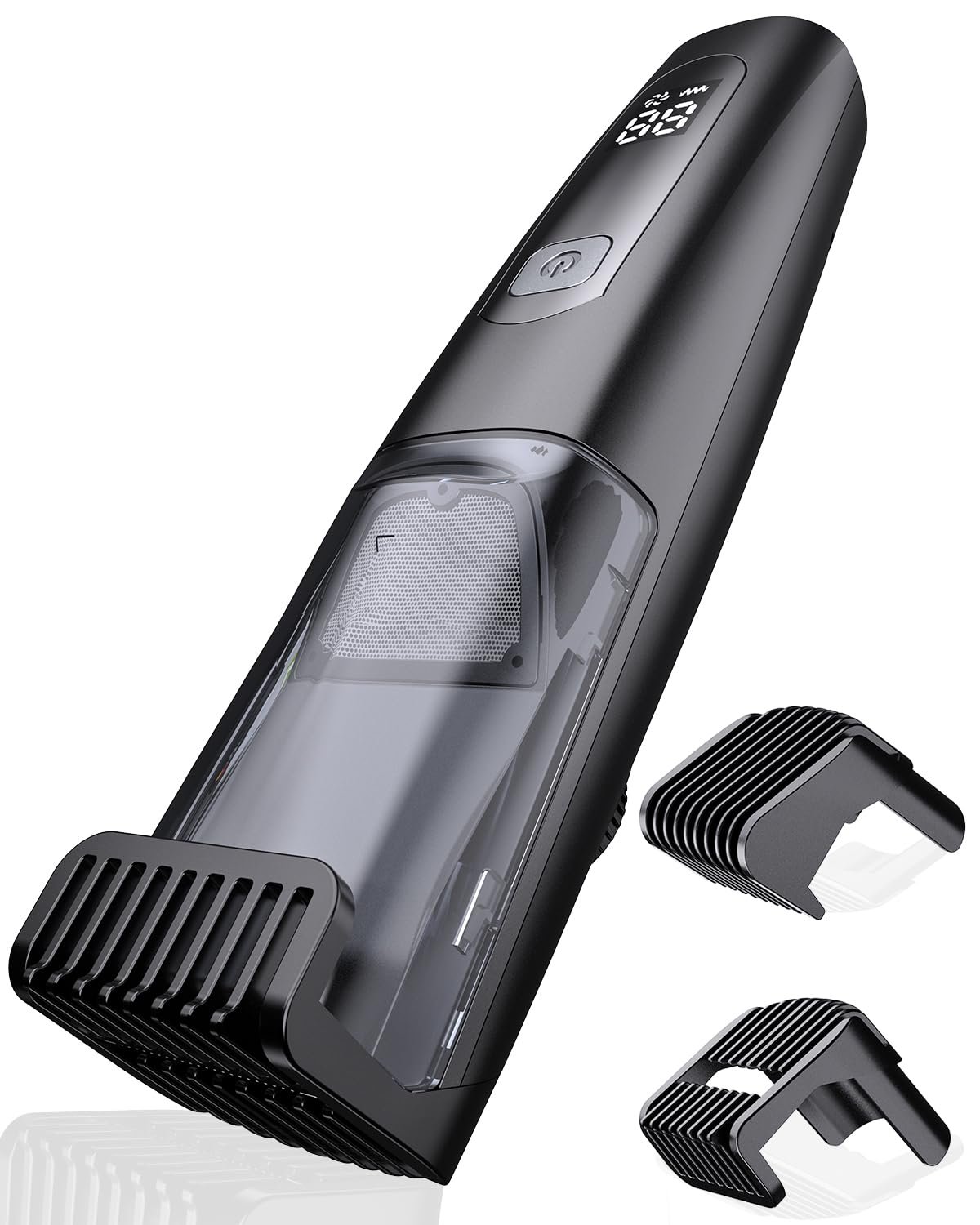 Beard Trimmer for Men | Blade Wheel, Powerful, Waterproof Suction-Jet Black