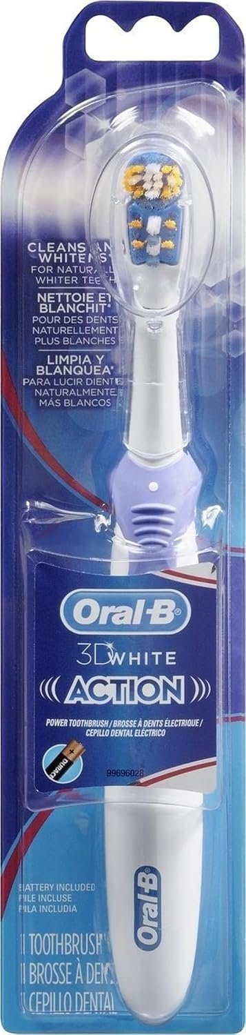Oral-B 3D White Action Power Toothbrush, 1 Count (Colors May Vary), Multi-colored