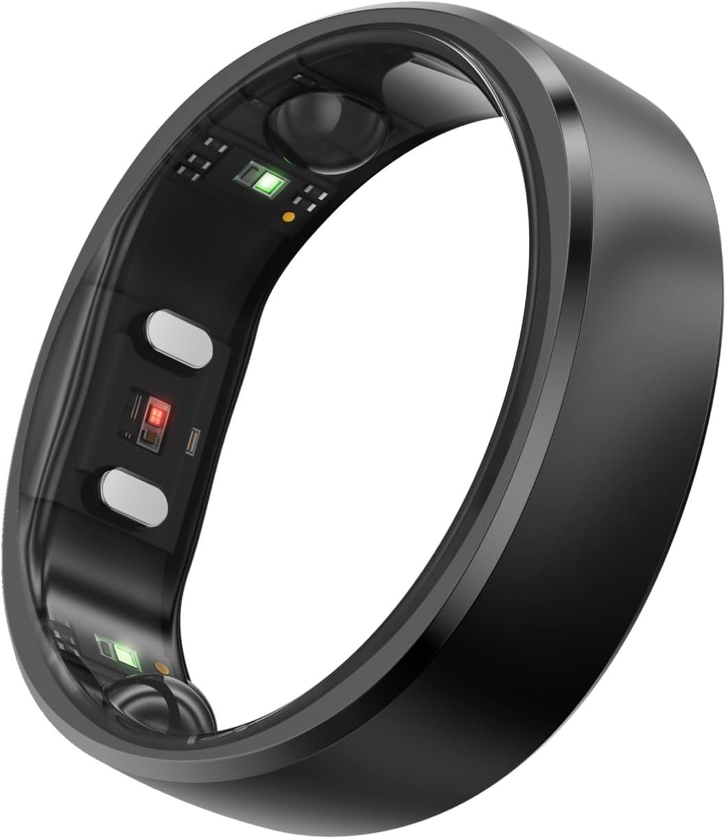 RingConn Gen 2 Smart Ring – Sleep Apnea Monitoring(Black, Size 10) | No APP Subscription, 12-Day Battery Life, Stress/Heart Rate/Women’s Health Tracker, Android & iOS Compatible