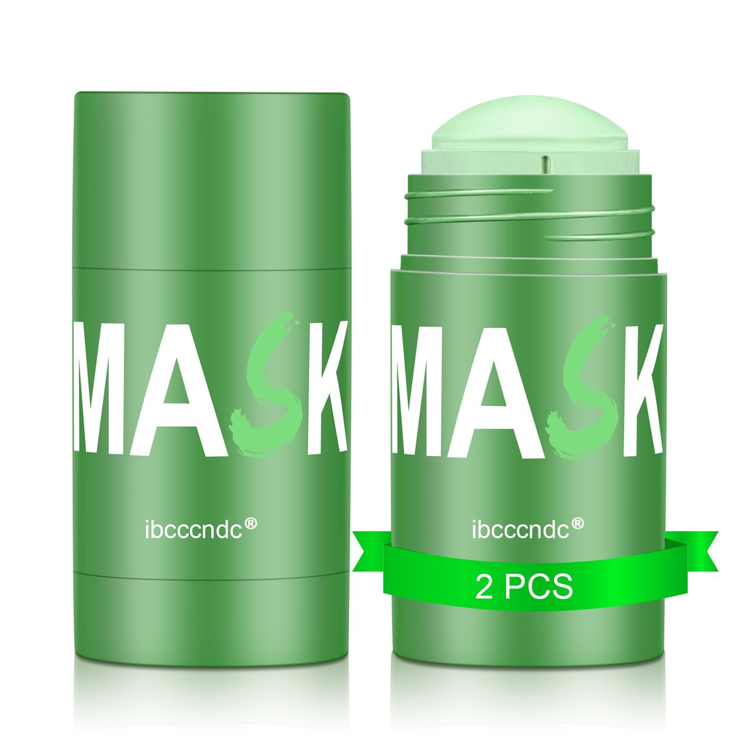 Green Tea Face Mask Stick for Face, Blackhead Remover with Green Tea Extract, Poreless Deep Cleanse Mask Stick For Purifying, Moisturizing, Oil Control Reduce For Women and Men,All Skin Types,2 Pieces
