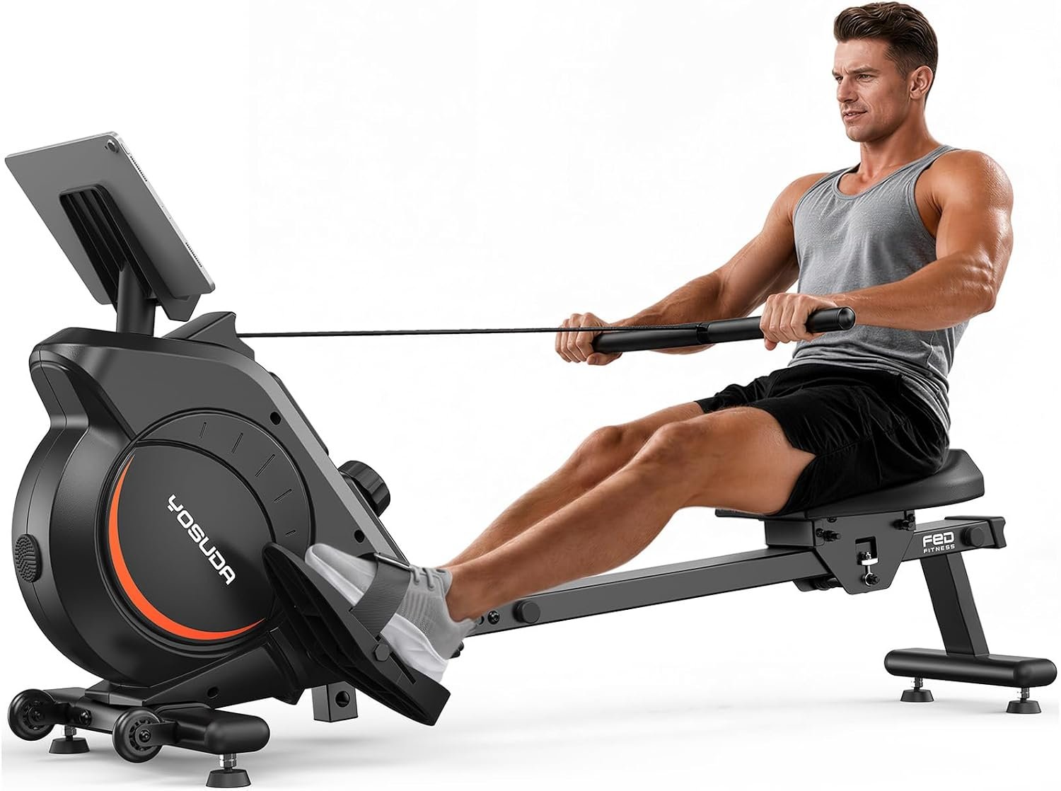 YOSUDA Rowing Machine for Home, Magnetic Rower Machine for Beginners to Athletes, Use with Resistance Adjustment Function, Bluetooth, App Supported, LCD Monitor, and Comfortable Seat Cushion