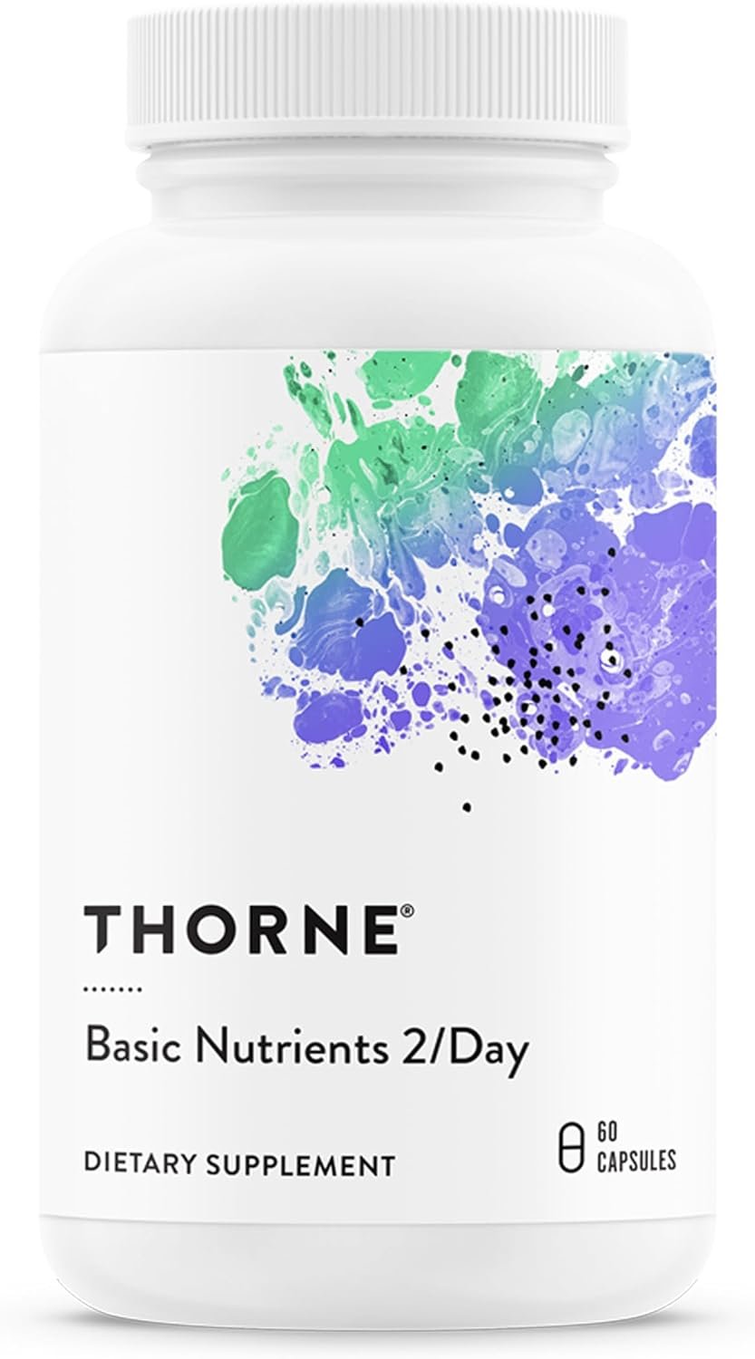 THORNE Basic Nutrients 2/Day, Vitamin & Mineral Formula, 60 Capsules | Comprehensive Daily Multi-Vitamin with Optimal Bioavailability, Gluten, Dairy & Soy-Free, NSF Contents Certified