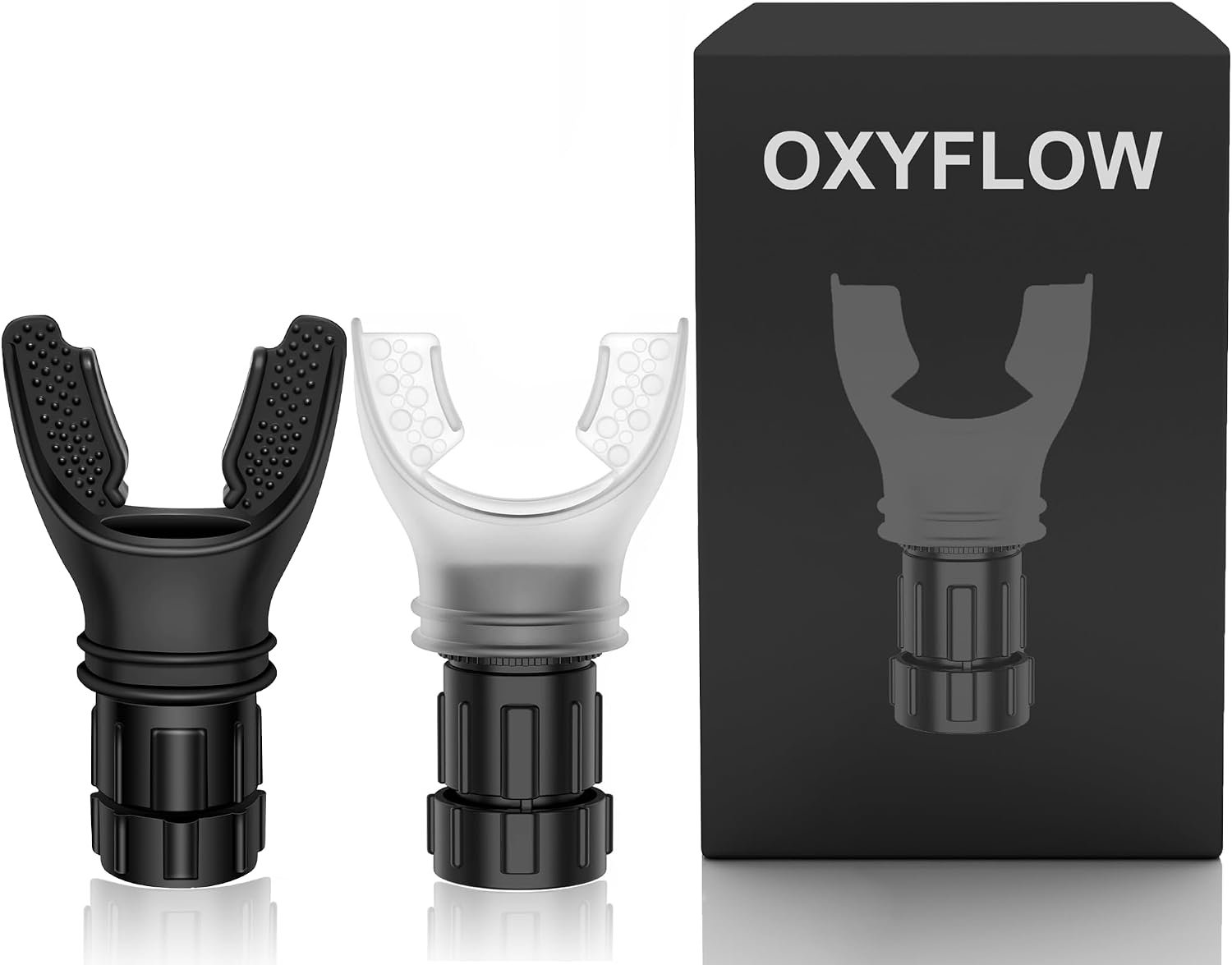 Generic Oxyflow Portable Adjustable Trainer for Oral and Muscular Exercise – for Daily Fitness Training, Easy to Clean, White+Black