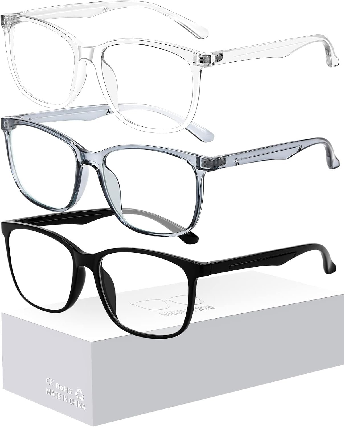 Oilway Blue-Light Blocking Glasses for Women Men – 3Pack Computer Reading/Gaming/TV/Phones Glasses Anti Eyestrain