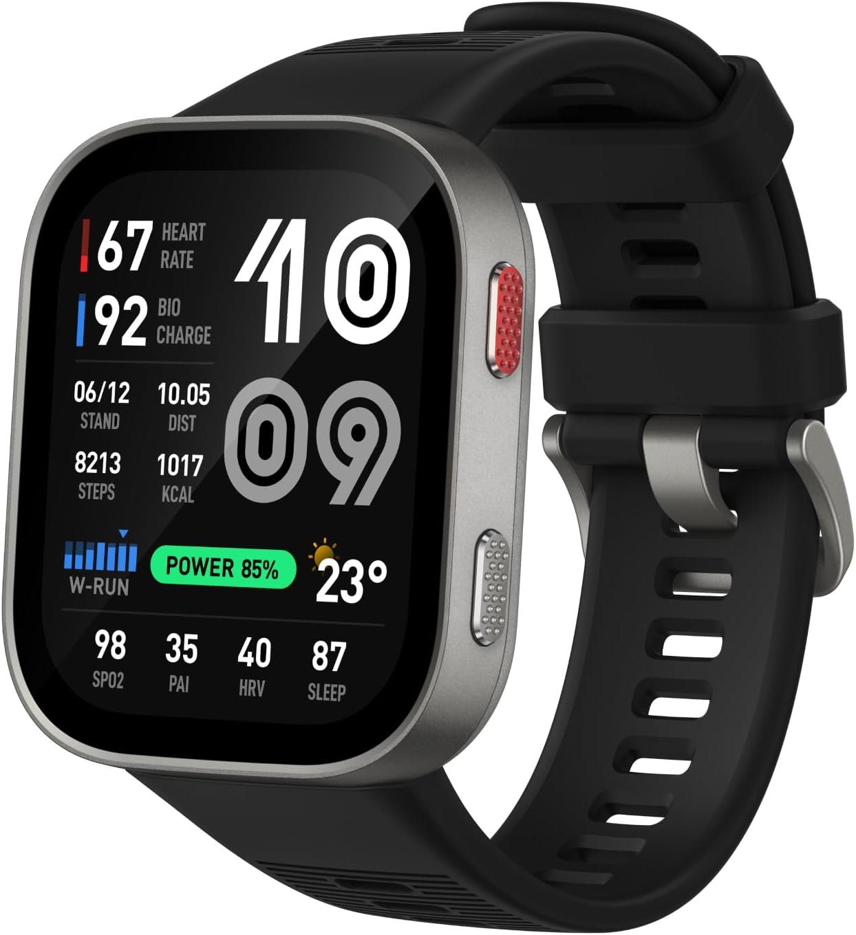 Amazfit Bip Max Smart Watch, 2.07″ AMOLED Display, GPS, iOS/Android | 50mm, 20-Day Battery, Water-Resistant, 4GB Storage, Offline Maps, Fitness Tracker, Hybrid Training, 150+ Sports, HYROX Mode