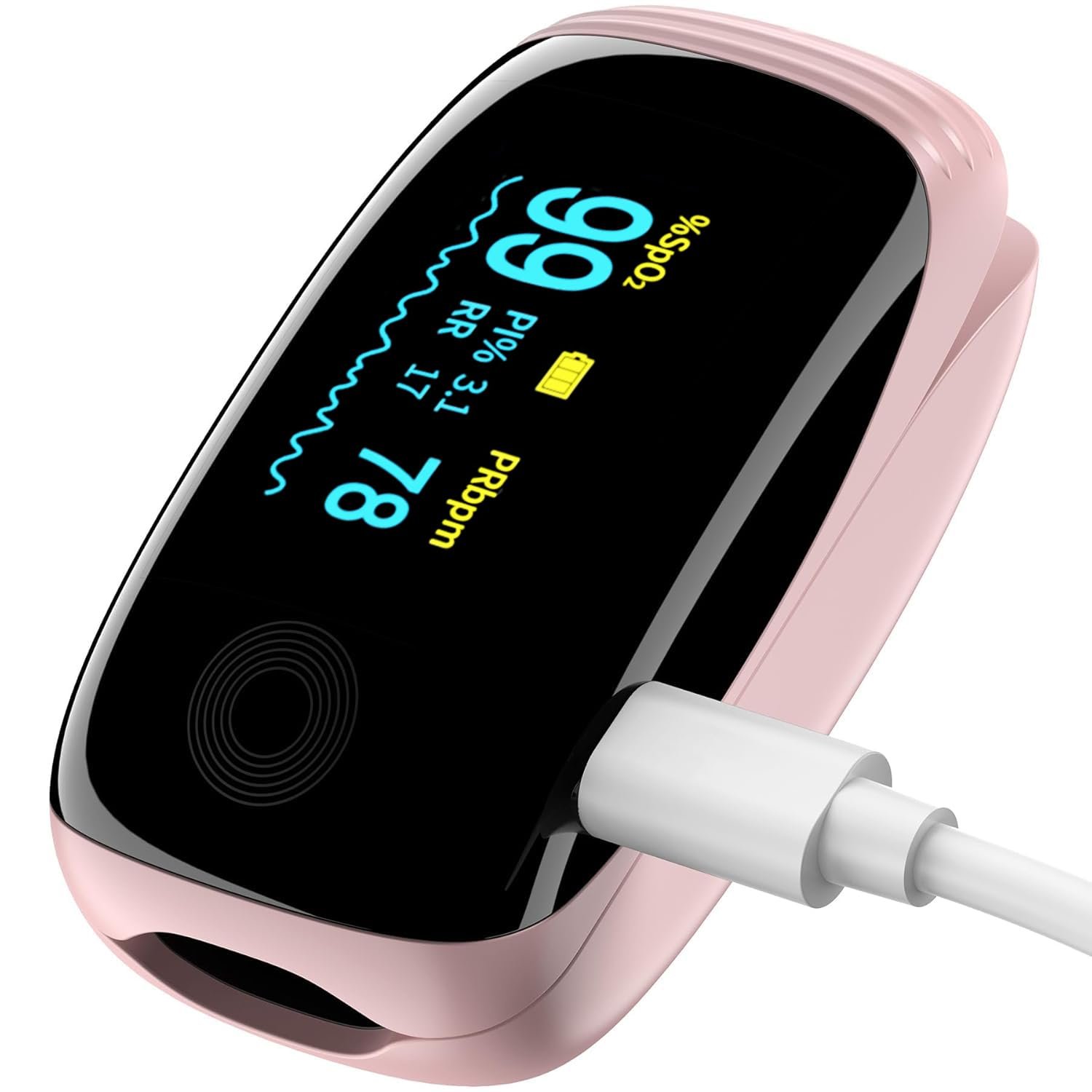Finger Pulse Oximeter, Fingertip Blood Oxygen Saturation with Pulse Monitor, Oximeter with Lanyard, Pulse Oximeter for Sport and aviation use only (pink) TY07