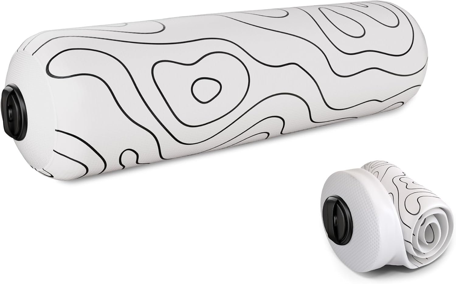 Inflatable Travel Foam Roller for Muscle Recovery and Mobility (Topo Gray, 15″)