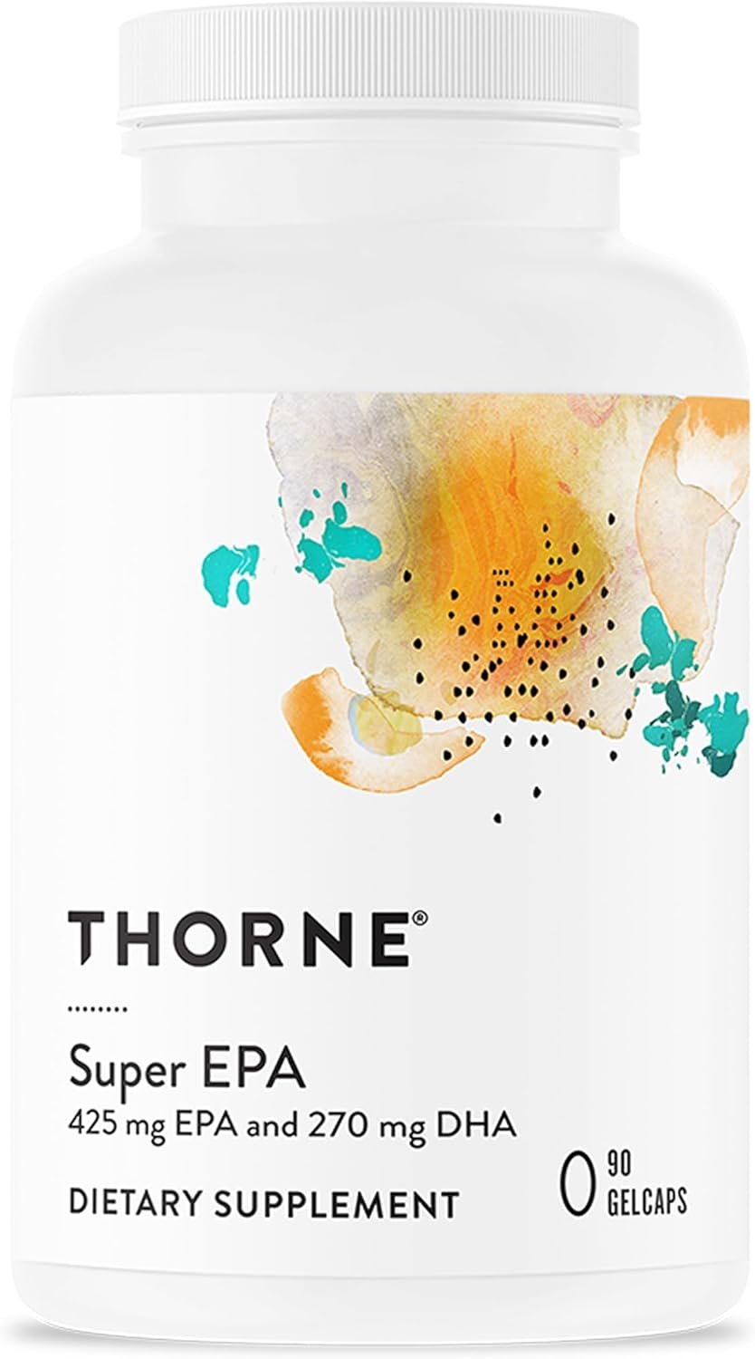 THORNE Super EPA, Omega-3 Fish Oil Supplement with EPA & DHA, 90 Softgels | Supports Brain, Joint & Heart Health, Promotes Healthy Skin*, EPA & DHA from Sustainably Sourced Fish, NSF Contents Certified