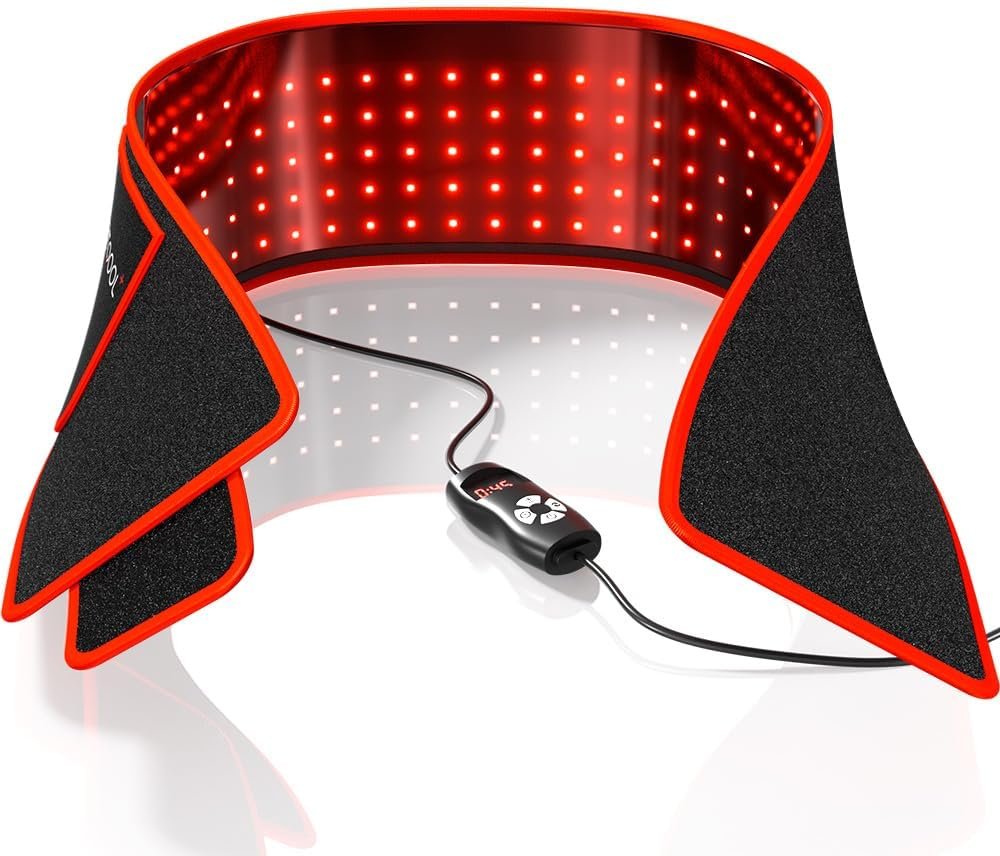 BestQool Red Light Therapy Belt, FSA-HSA Infrared Light Therapy for Body | 660nm 850nm Triple Chips Red and Infrared Light, Portable Wearable Belt with Timer for Waist, Knee, Elbow & Daily Wellness
