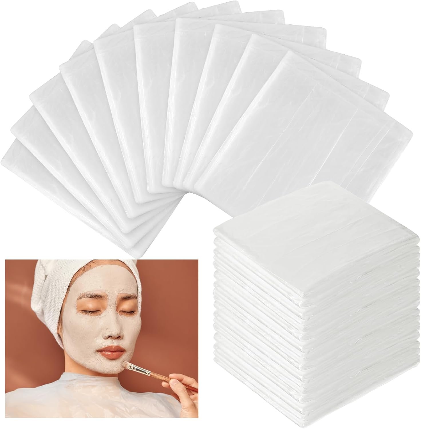 Teling 60 Pcs 60 Pcs Disposable Sauna Blanket Liners, 47×83 Inch Plastic Sheets for Body Wrap, Spa, Beauty Salon, Far Infrared Sauna, Hygienic Disposable Spa Accessories