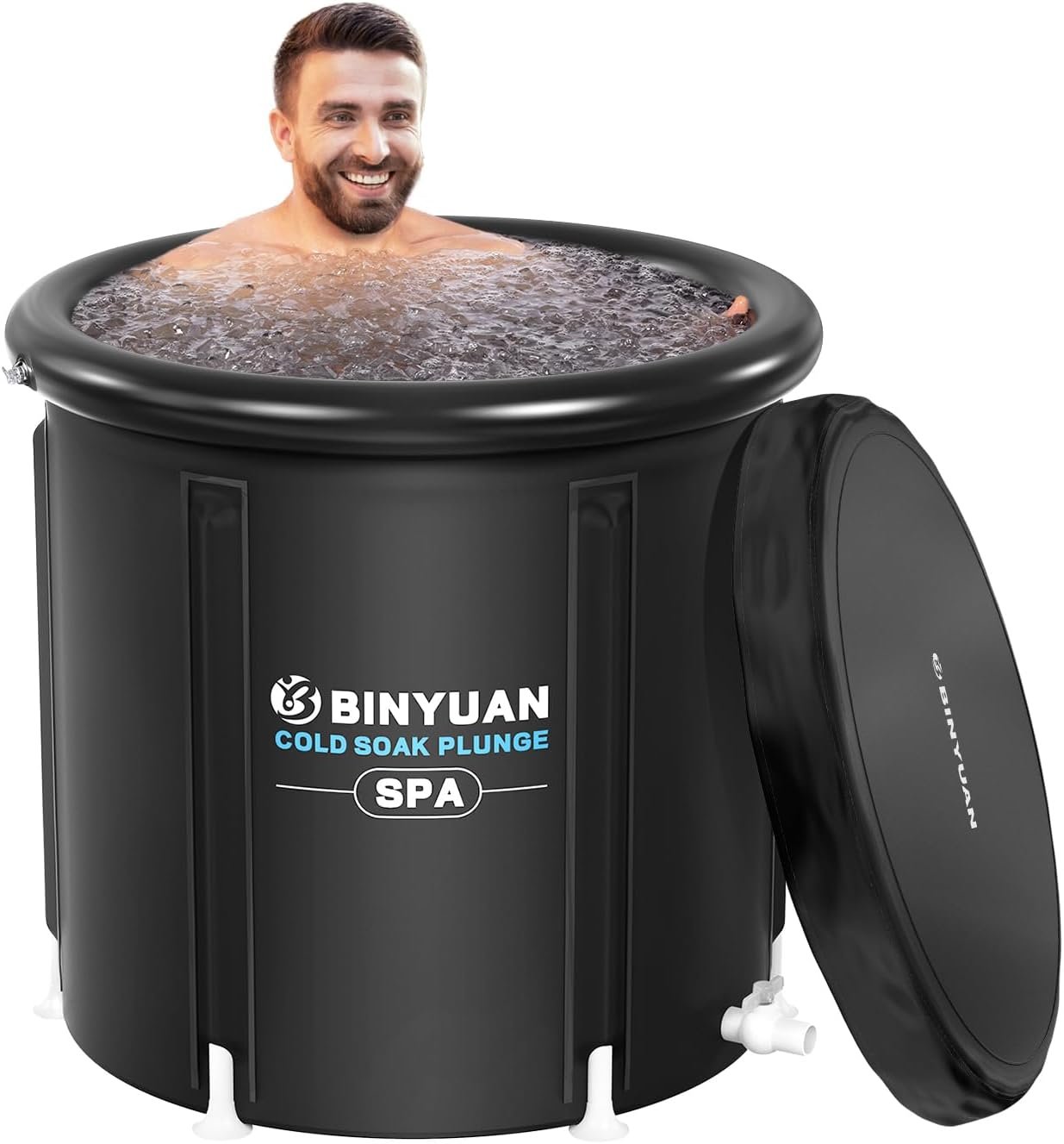 BINYUAN XL Ice Bath Tub for Athletes With Cover 99 Gal Cold Plunge Tub | Tub for Recovery, Multiple Layered Portable, for Gardens, Gyms and Other Cold Water Therapy Training