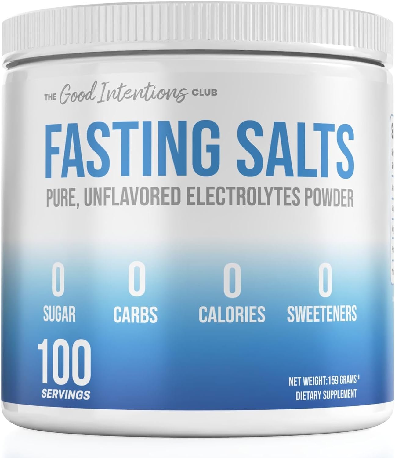 Fasting Electrolytes – Unflavored Electrolyte Powder – 100 Servings – Fasting Salts – Fasting Supplement – Electrolytes for Fasting