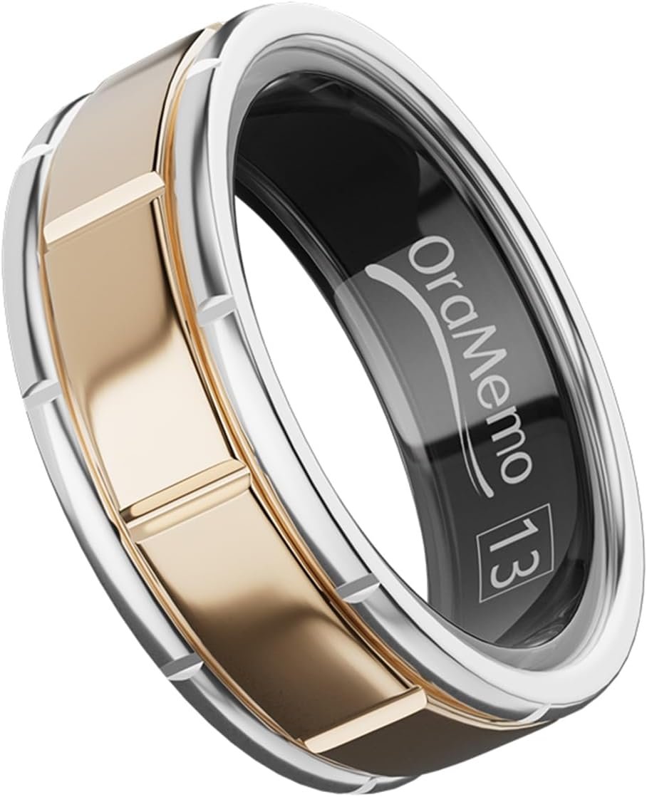 AI Smart Ring 1.0, Fitness Tracker for Men/Women,Matte Gold Size 13 | Waterproof up to 50 meters Activity/Sleep Tracking, Heart Rate, 7-8 Days Battery, iOS/Android