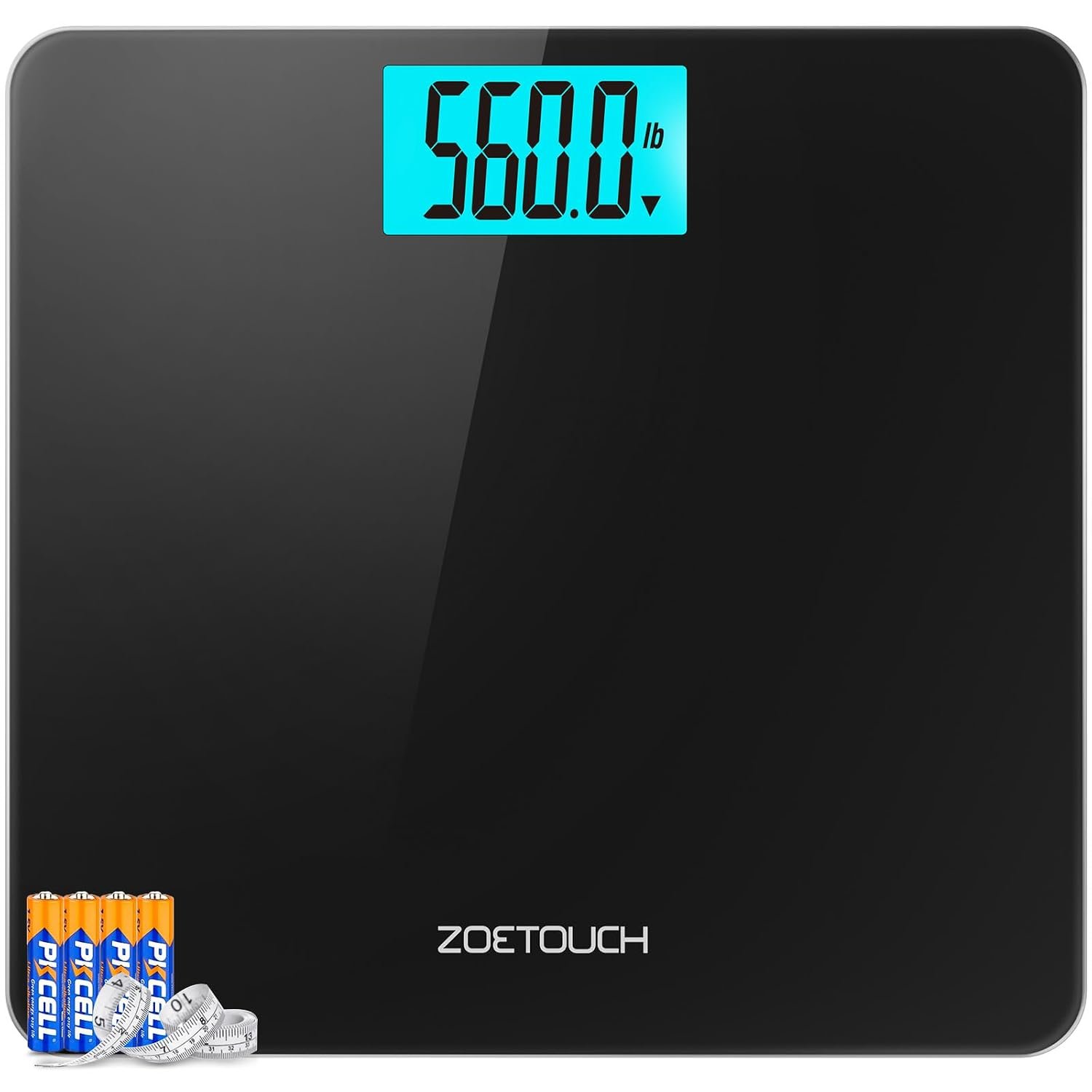 560lbs Bathroom Scale for Body Weight, Extra Wide Oversized 12.9″ Platform, Large 4.2″ LCD Display, High Accuracy Digital Weighing Machine with Heavy Duty Tempered Glass for Bariatric Seniors