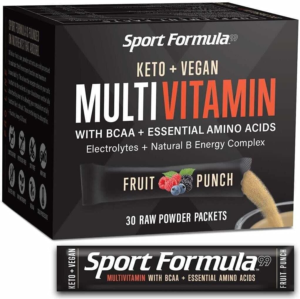 Liquid Multivitamin Drink Mix Vitamin Powder BCAA Won’t Upset Your Stomach Daily Keto MultiVitamin for Men and Women Amino Acid Powder Fruit Punch Packet Multivitamin Powder Electrolytes