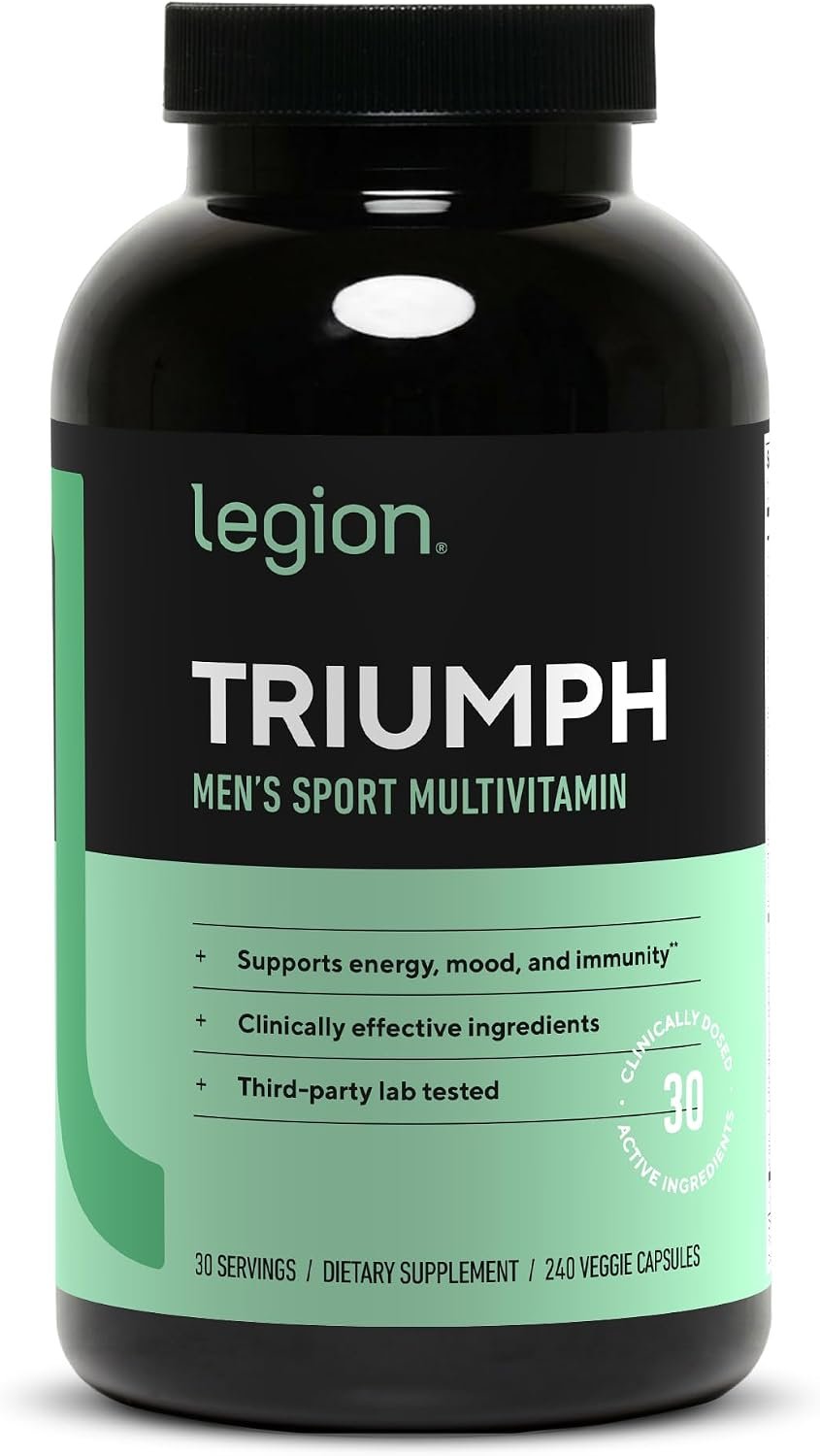 LEGION Triumph Men’s Sport Vitamin – Complete Multivitamin for Men – Daily Vitamins for Men to Boost Health and Performance – Men’s Multivitamin with 21 Vitamins & Minerals – 30 Servings