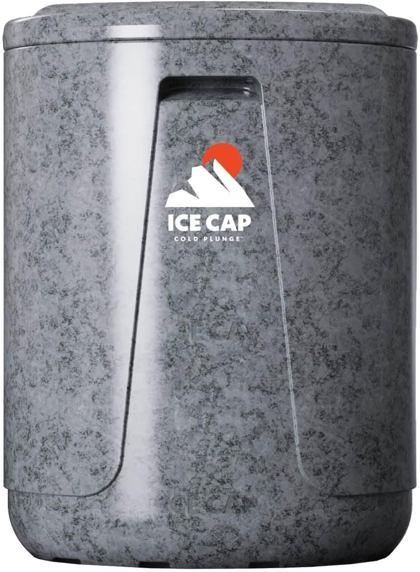 Ice Cap Cold Plunge Tub, Vertical Ice Bath, Athletes, Recovery (Moon Rock) | Vertical cold plunge tub & ice bath tub; chiller-ready or standalone; chin-deep immersion; food-safe resin, made in USA