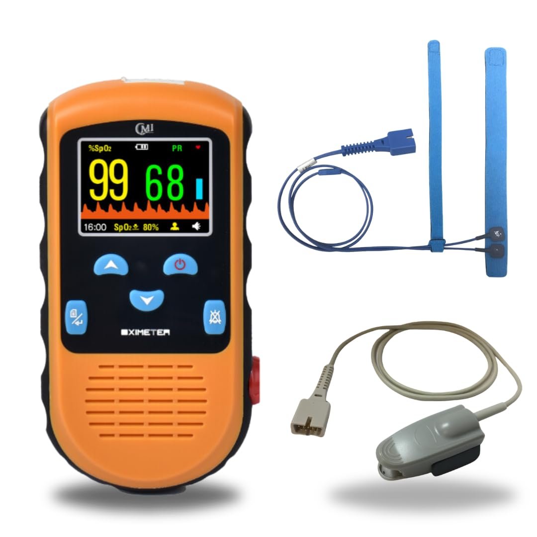 Finger Pulse Oximeter for Adult Use – Blood Oxygen Saturation & Pulse Rate Display – Portable Design with Carry Case