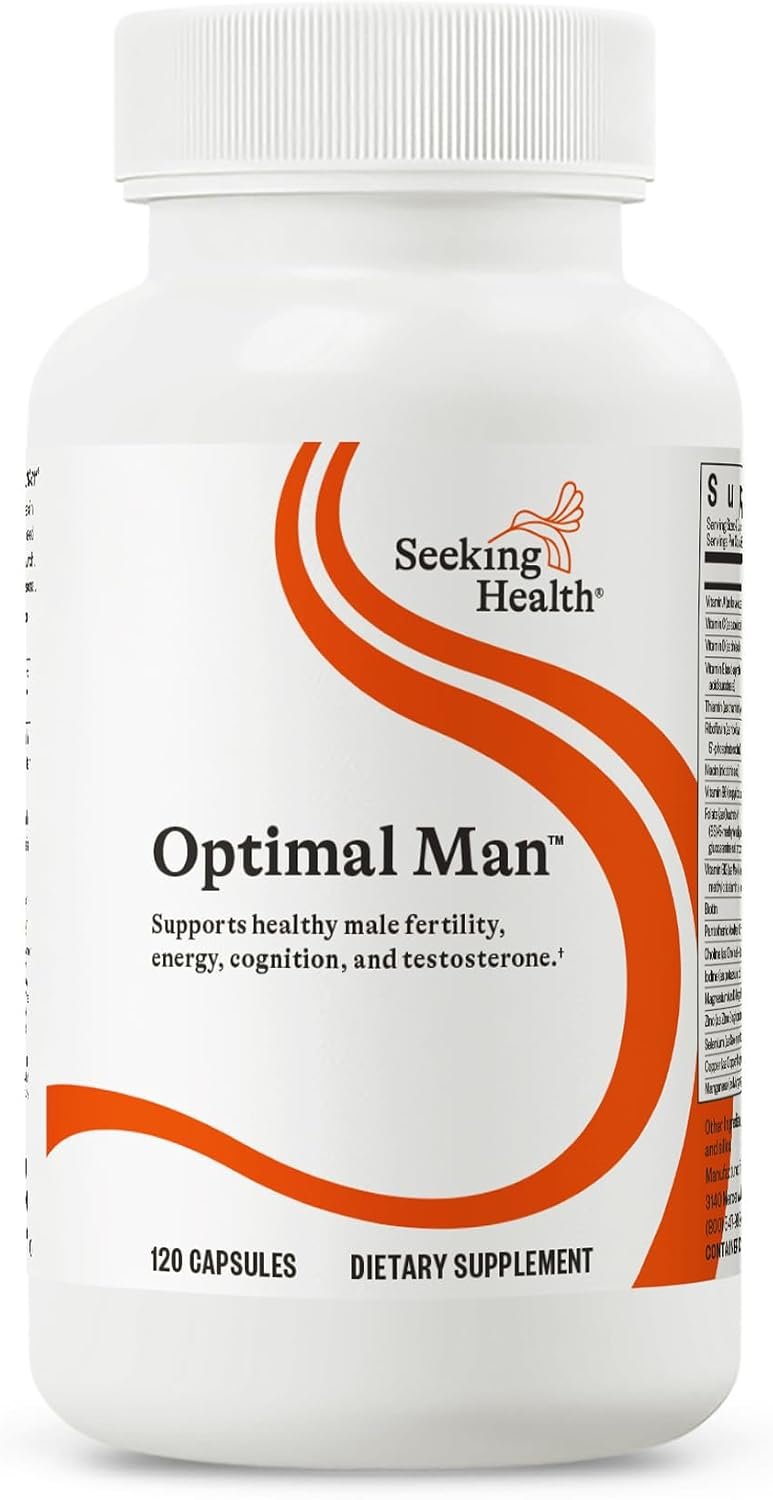 Seeking Health Optimal Man – Multivitamin Supplement with Zinc, Active Folate, & Alpha-Lipoic Acid – Multivitamin Supports Energy & Brain – Support Aging & Men’s Health – 30 Servings