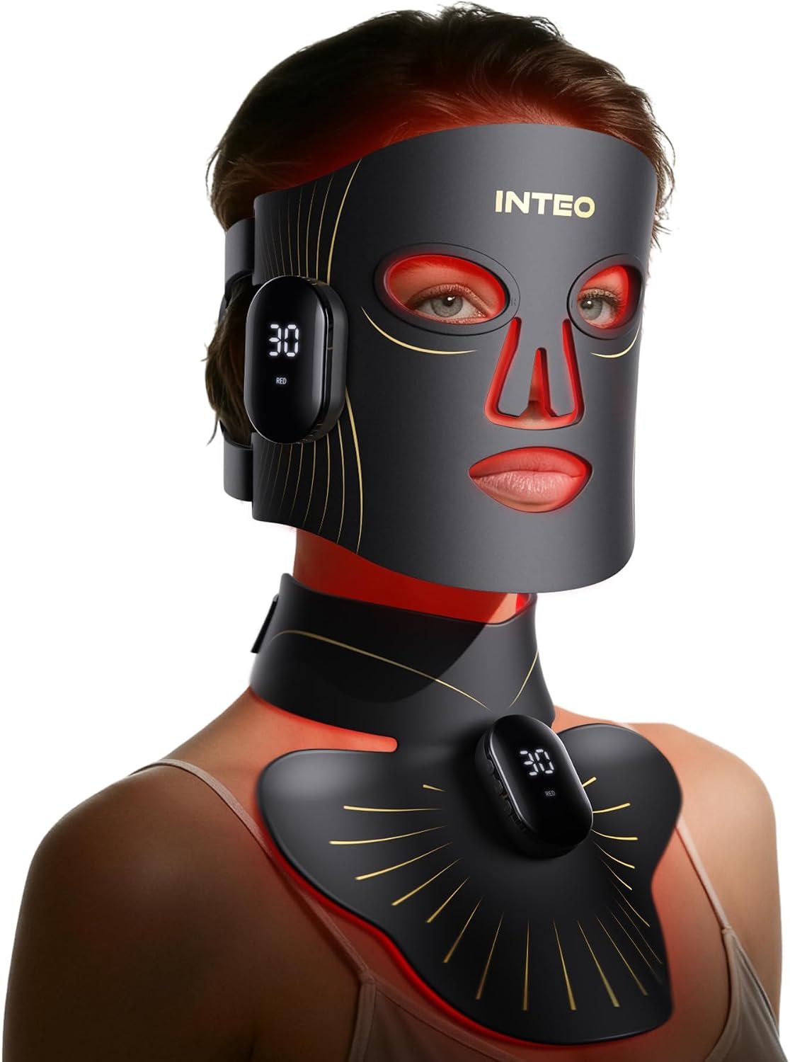 Red Light Therapy Mask for Face & Neck, 4 Modes, Cordless LED Face Mask | 680 LEDs, Red & Near Infrared Light Therapy, 2000mAh Rechargeable, Full Face Coverage, Timer, Anti-Aging Skin Firming