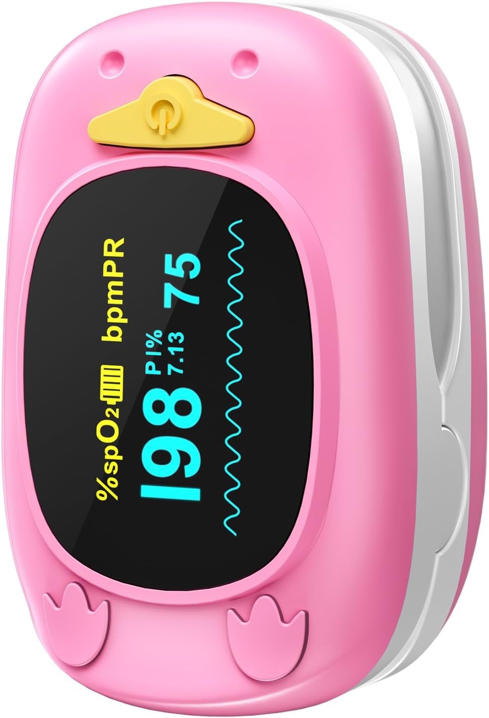 Fingertip Pulse Oximeter with Small Finger Clip, Oxygen Monitor Fingertip with OLED Display, Heart Rate Monitor, Portable O2 Saturation Tracker for Family Daily Health Monitoring