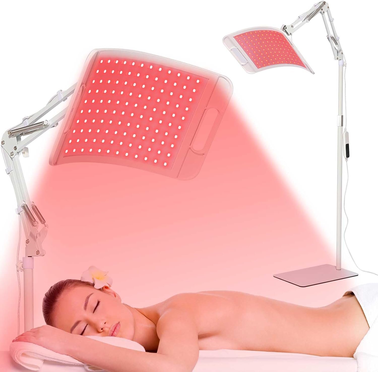 Red Light Therapy for Body face Back Knee, 660nm 850nm Near Infrared Light Therapy with Stand, 3-in-1 LED Beads Light, Larger Panel for Face Body, Gift for Mom Women Wife Sister Girlfriend