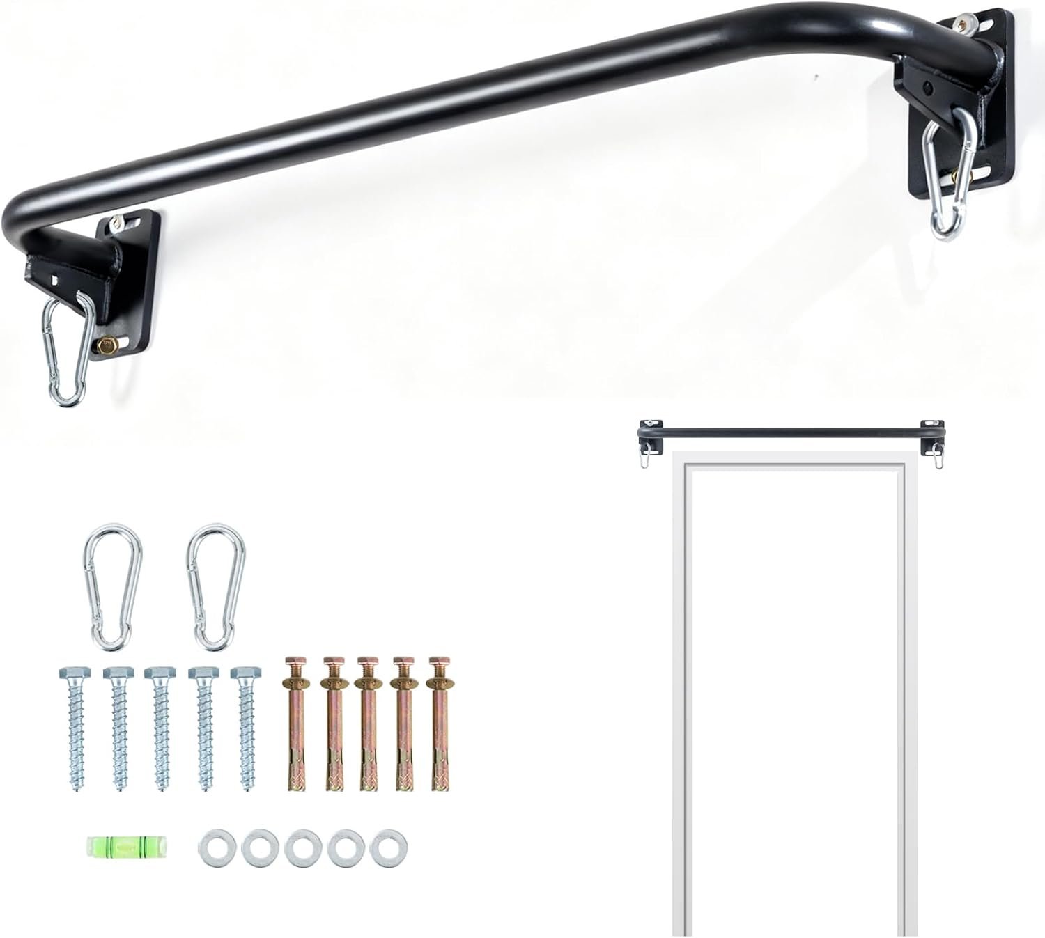 Wall Mounted Pull Up Bar, Door Frame Pull Up Bar for Home Gym, Professional Drill-Required Chin Up Bar for Secure Pullups Training | Pull-Up Bars for Men