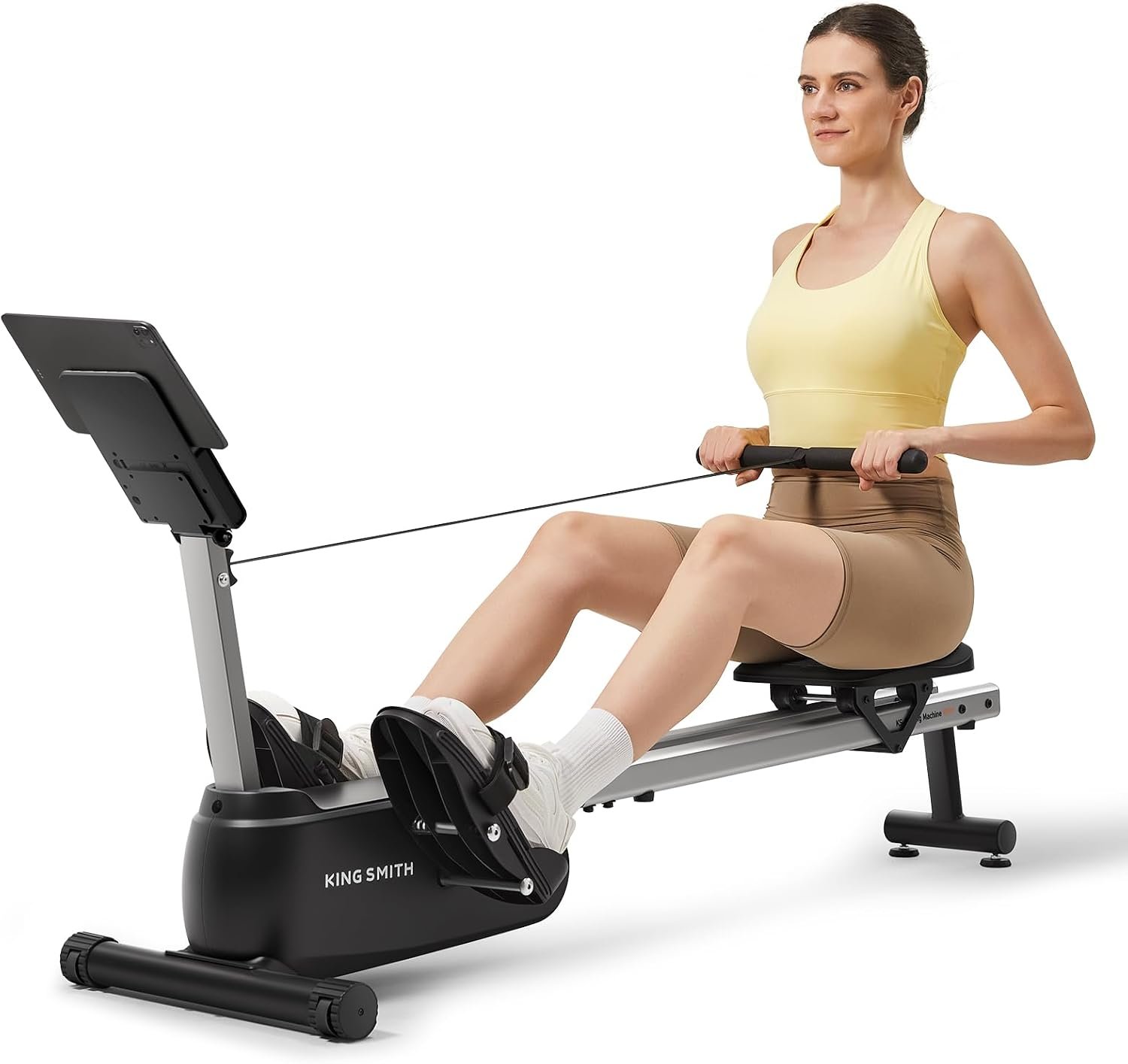 KINGSMITH Rowing Machines for Home Foldable, Compact Row Machine, 400LB & 350LB Weight Capacity, Folding Rower Machine with Adjustable Resistance, Data Monitor, App Supported